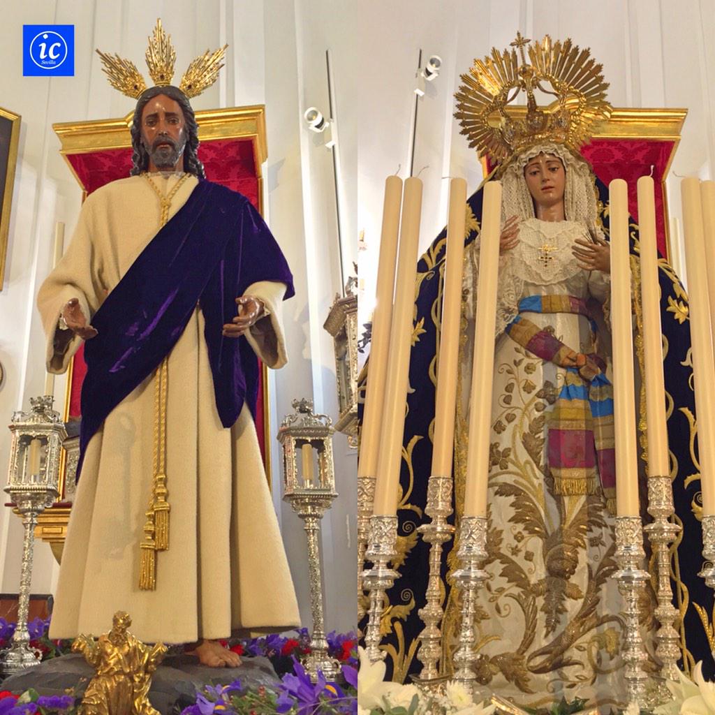 info_cofrade's tweet photo. Los dos titulares de la Hdad de los Panaderos preparados para el traslado de mañana a la Misericordia #SevillaHoy. http://t.co/BeGHWR5wGx