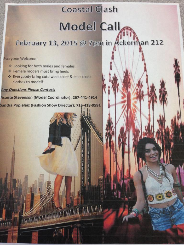 coastalclashfs's tweet image. @Crushesofiup @AsSeenAtIUP @LadiesofIUP Don't Forget Model Call today @ 7!!