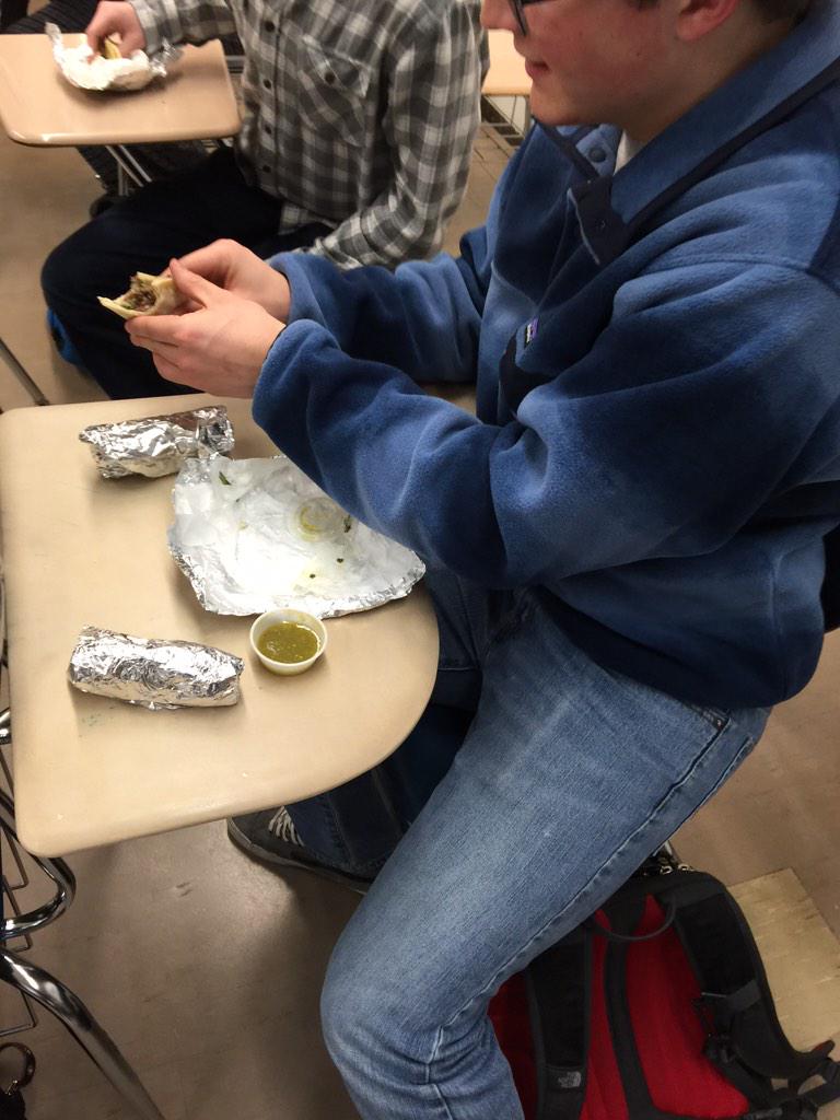 SrMuench's tweet photo. Nico Paco ready to slay some tacos de lengua. For those of you who don't hablar espanol, that means tongue. http://t.co/12kDzGDBwS