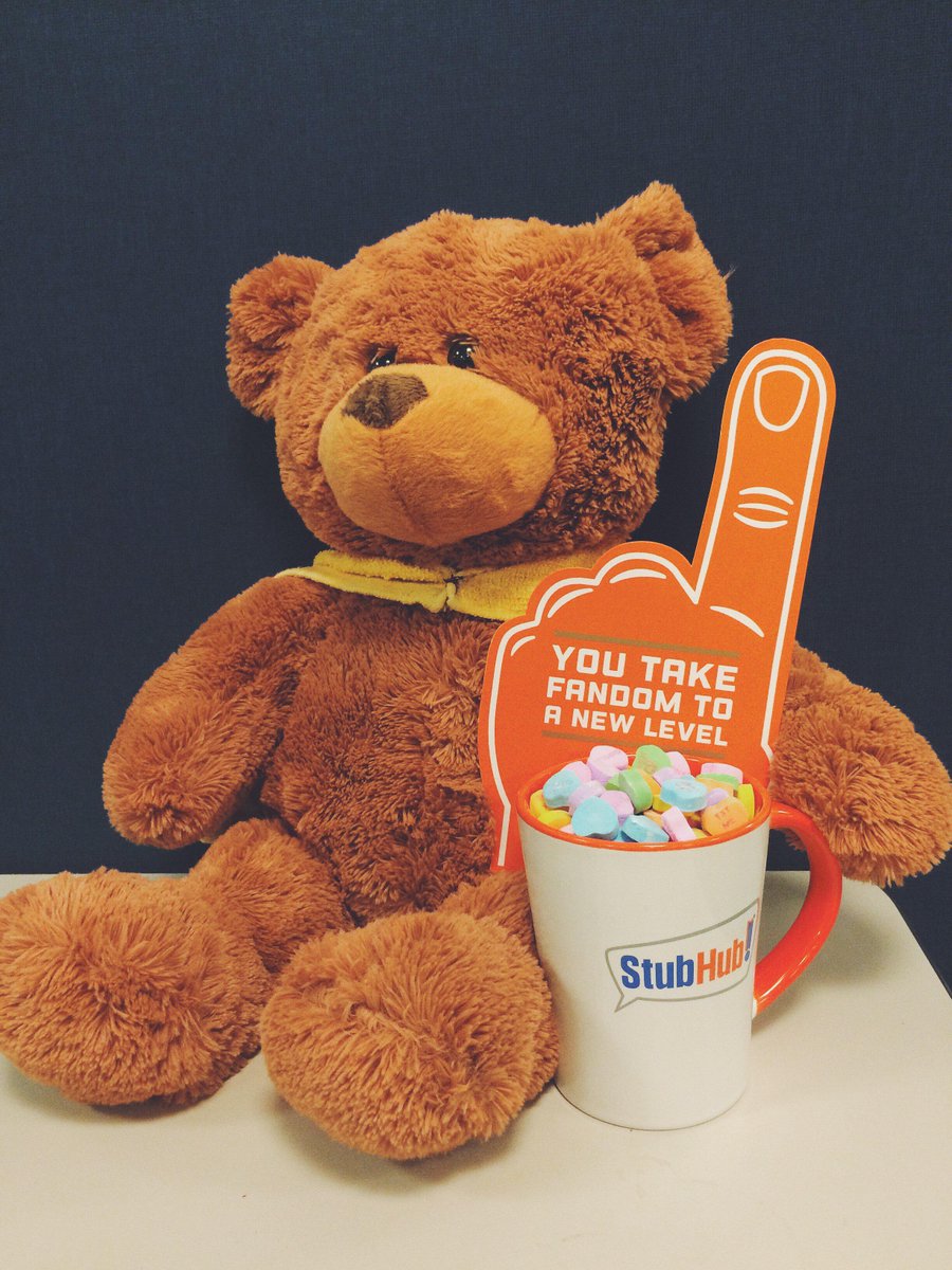 StubHub's tweet image. Speaking of gift cards, correctly guess how many candy hearts are in the mug for a chance to win one! #FanFriday