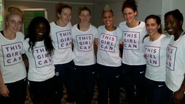 ThisGirlCanUK's tweet image. Good luck to @England Women's Football team in their USA match! Awesome t-shirts, don't you think? #ThisGirlCan