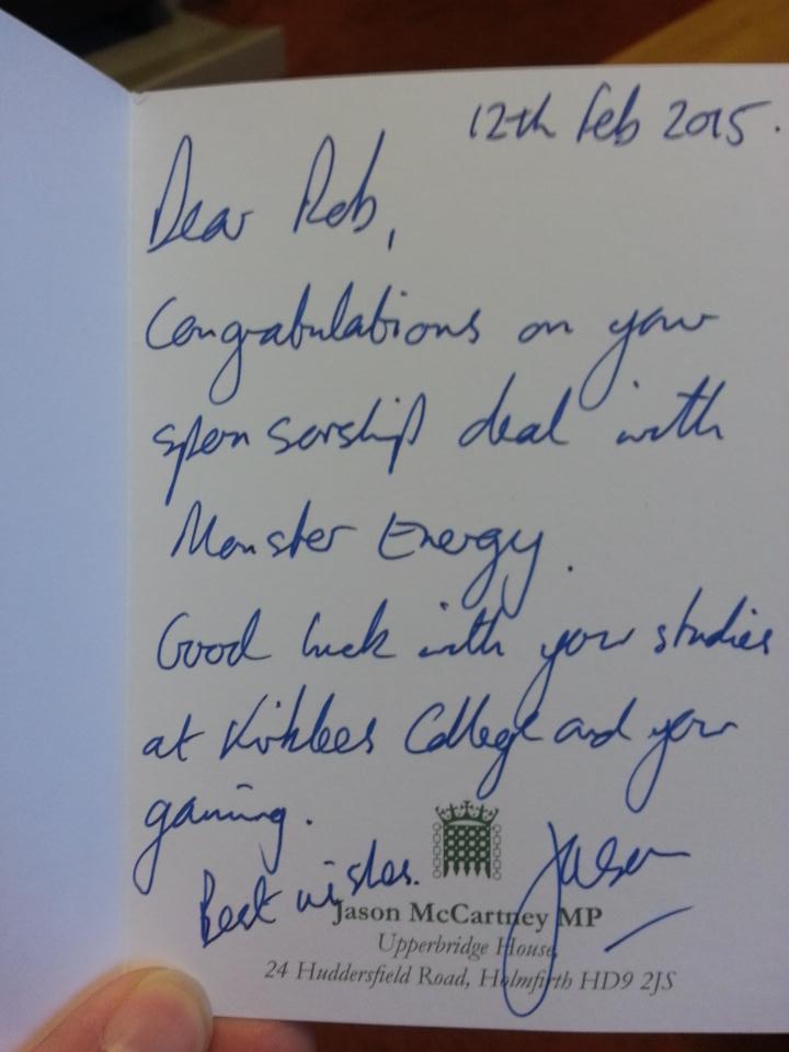 Just got a birthday card from mp. <a href="/JasonMcCartney/">Jason McCartney</a> @PJEA_Kirklees <a href="/ForgetMNotChild/">ForgetMeNotChildren</a> <a href="/Jason_W_Taylor/">Jason Taylor</a>
