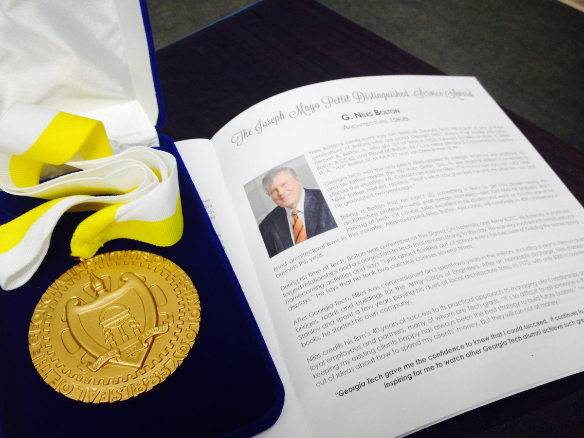 Niles Bolton Assoc. (@nilesboltonassc) on Twitter photo CONGRATULATIONS to Niles Bolton for receiving <a href="/gtalumni/">Georgia Tech Alumni</a> highest award last night! Much deserved! #gojackets CONGRATULATIONS to Niles Bolton for receiving <a href="/gtalumni/">Georgia Tech Alumni</a> highest award last night! Much deserved! #gojackets