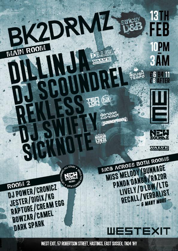CLUBWESTEXIT's tweet photo. TONIGHT > BK2DRUMZ >  @CLUBWESTEXIT 
STRICTLY D&amp;B with___
DILLINJA
+MANY MORE... http://t.co/OHjpEFbPXH