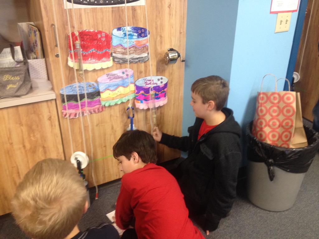 MosserPatti's tweet photo. Pulley stations with simple machine lesson http://t.co/6ScmPPnxUv