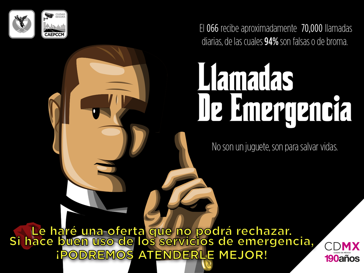 C5_CDMX's tweet photo. Llamar al 066 no cuesta dinero, pero puede costar una vida. No llames para hacer bromas.
http://t.co/KacBNKqe0E