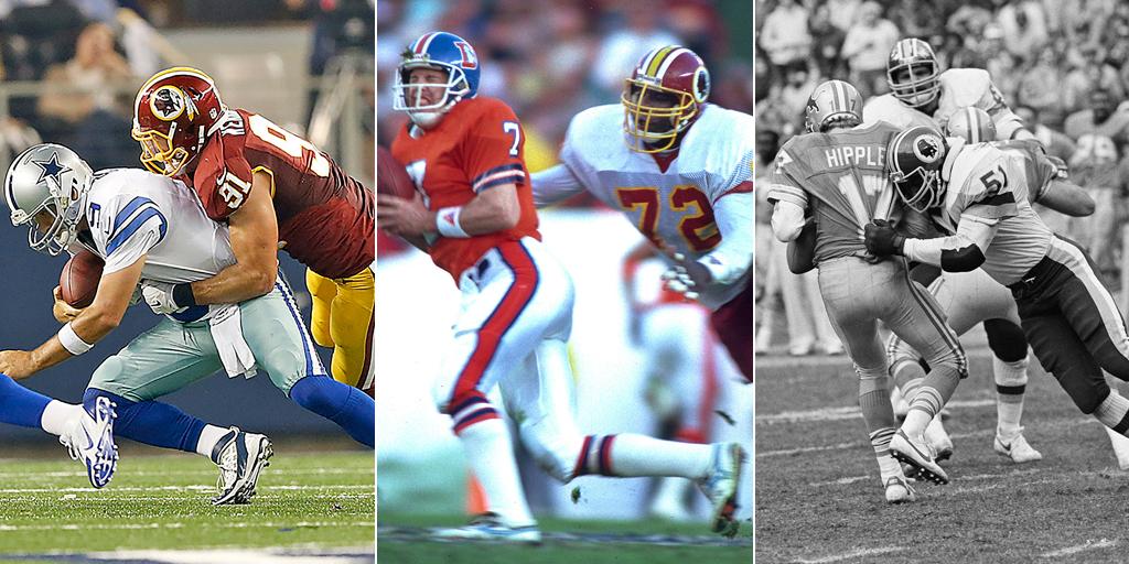 Commanders's tweet photo. #FlashbackFriday: Check out #Redskins who have recorded the most sacks in franchise history | http://t.co/Vpf1qcyibV http://t.co/t6G8xb6jct