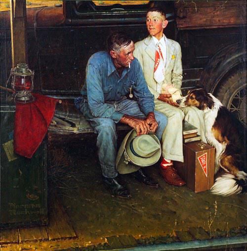 great_artwork's tweet photo. Breaking Home Ties
Painting by Norman Rockwell (1954) #dailyart http://t.co/iA4fuLvE0k