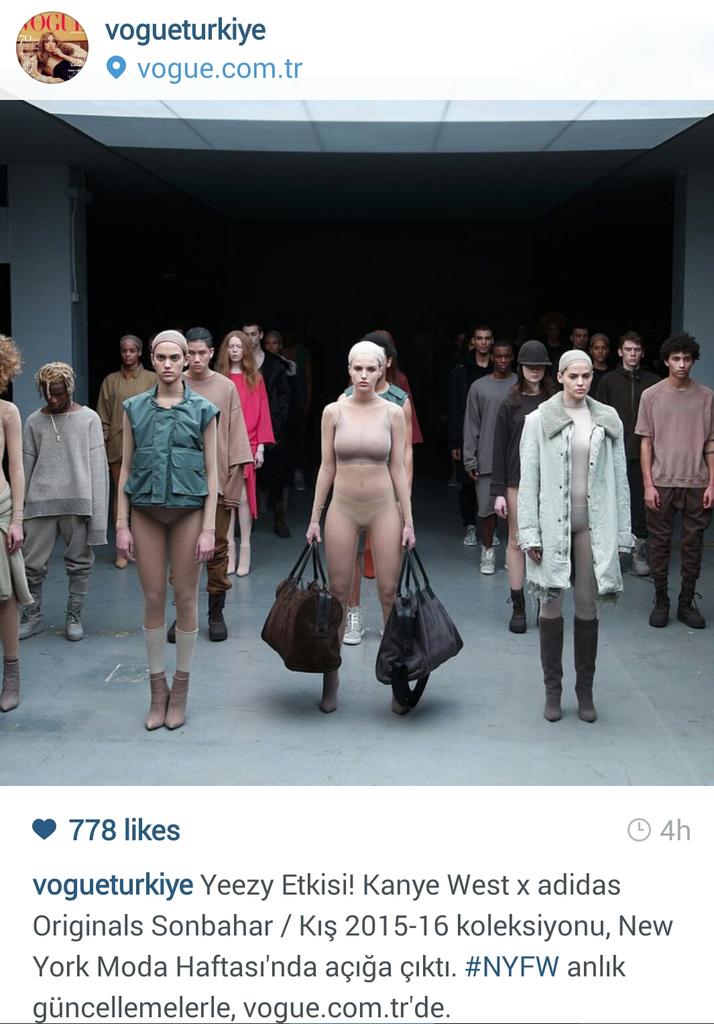 HanaNitsche's tweet photo. YEEZY!!! @kanyewest @adidasoriginals #FashionShow #ModelLineUp @voguemagazine Was amzing to be in this show. #blessed http://t.co/T0z2hOAnU3