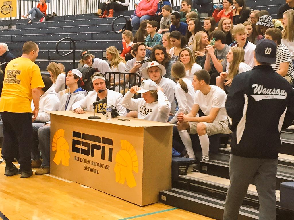 WausauWestHoops's tweet image. And we're shooting live from Wausau West Student Section! #WhiteOut #RivalryGame #DedicatedFans