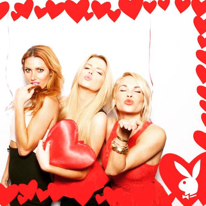 My playmate sisters and I at last nights @Playboy V-Day party! Getting our kiss face game on #playmates<a class="tags" href="/tag/playboy">@playboy</a><a href="/tag/playmates"class="tags"><span>#playmates</span></a>