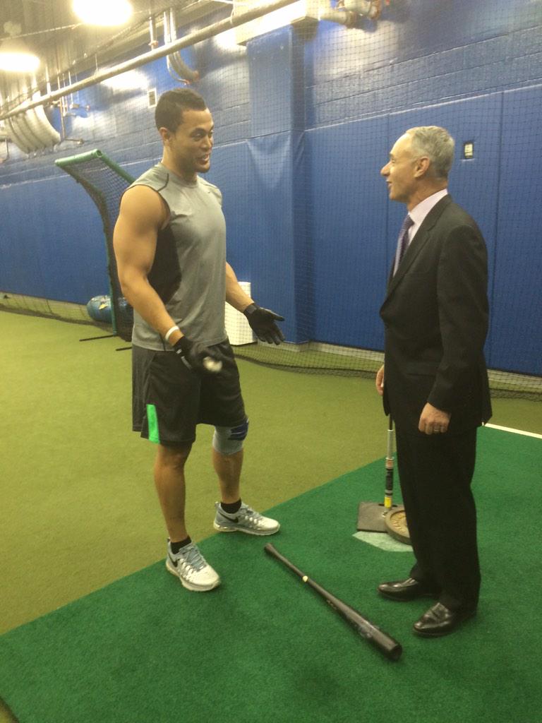 Tim Reynolds on X: “@JBMLBPR: Commissioner Manfred chats with