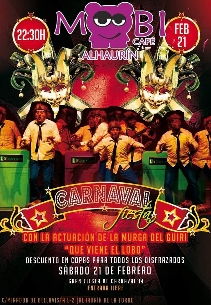 El sábado que viene carnaval en <a href="/moobicafealh/">Moobi cafe Alhaurin</a>