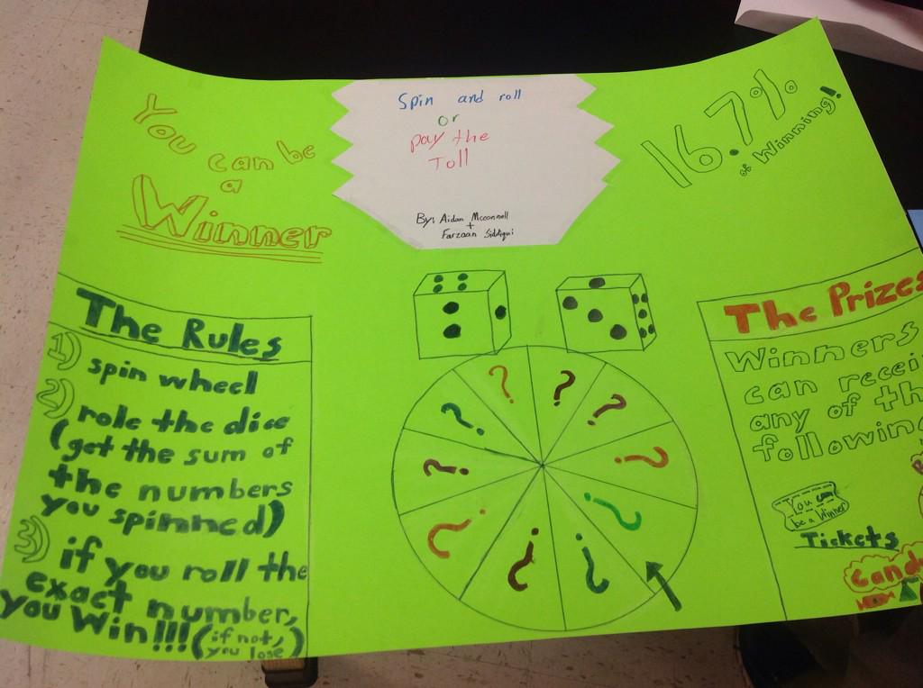 WhalenBrooke's tweet photo. Stem students hosting a probability carnival #HBMShawks #HBMSstem @MasonZabrina2 http://t.co/9izjPU7L4M