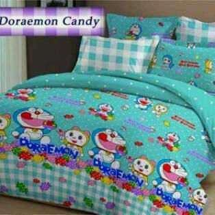 Doraemon candy | Sprei made-by-order, pesen jahit dulu, bahan cvc katun lokal. Harga sesuai ukuran yang dipesen.. :))