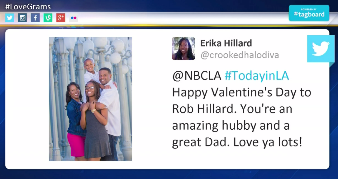 NBCLA's tweet photo. Love is in the air! Send your #Valentine #LoveGrams. We're showing them tomorrow on #TodayinLA http://t.co/Z7KrhMAaIQ http://t.co/JLohFlcTLC