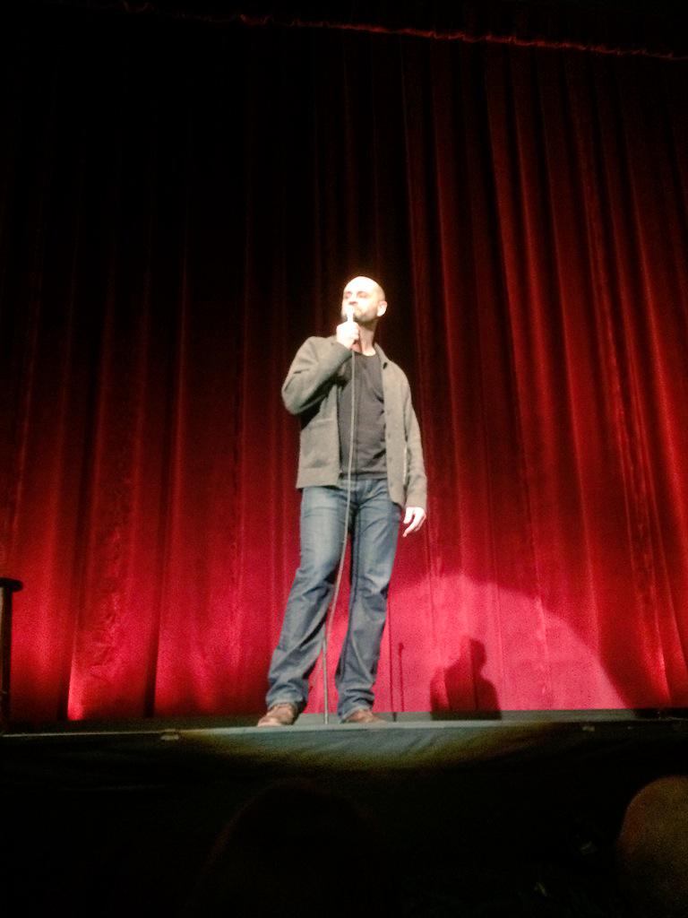 sbpratt's tweet photo. Comedy and cardigans made for a great Friday night. Thanks for the laughs,@tedalexandro! #WinterComedy #TraverseCity http://t.co/lW3aApuQZO