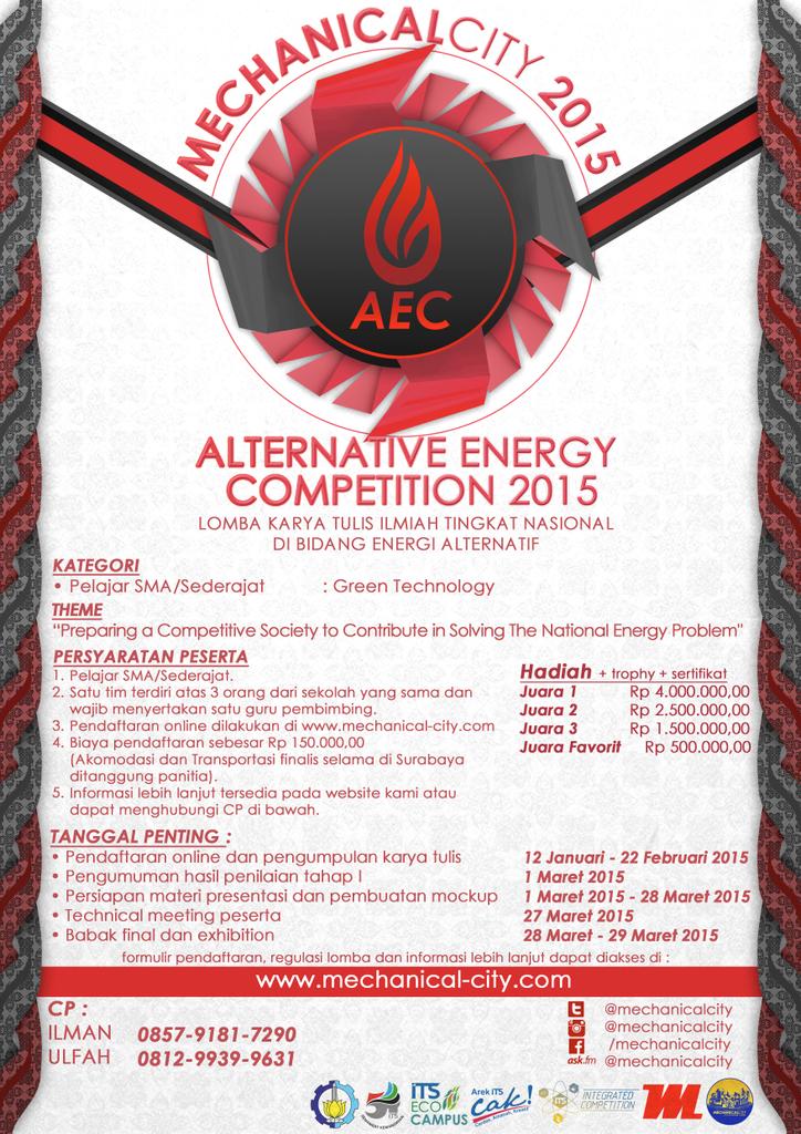 Mechanical City (@mechanicalcity) on Twitter photo Ikuti Alternative Energy Competition! Info: bit.ly/aecmcity <a href="/PSKD2/">IKBA SMA PSKD 2</a> <a href="/SMA3PSKD/">SMA 3 PSKD</a> @TARSIUS1SHS <a href="/OSIS_SMAYADIKA1/">Osis SMA Yadika 1</a> Ikuti Alternative Energy Competition! Info: bit.ly/aecmcity <a href="/PSKD2/">IKBA SMA PSKD 2</a> <a href="/SMA3PSKD/">SMA 3 PSKD</a> @TARSIUS1SHS <a href="/OSIS_SMAYADIKA1/">Osis SMA Yadika 1</a>