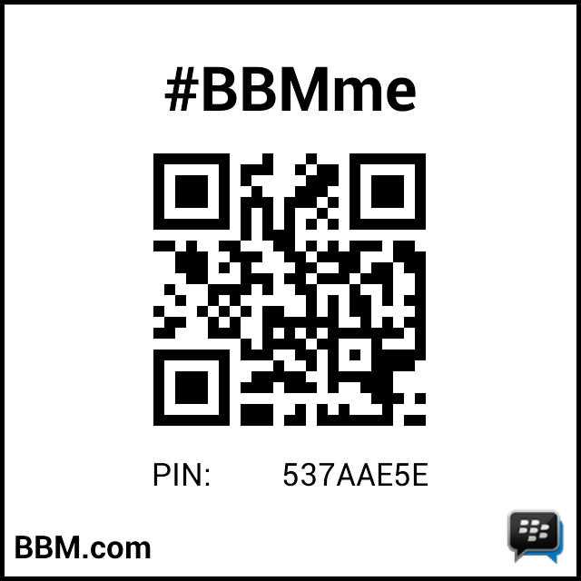 رمز PIN لـ#BBMme: 537AAE5E
pin.bbm.com/537AAE5E