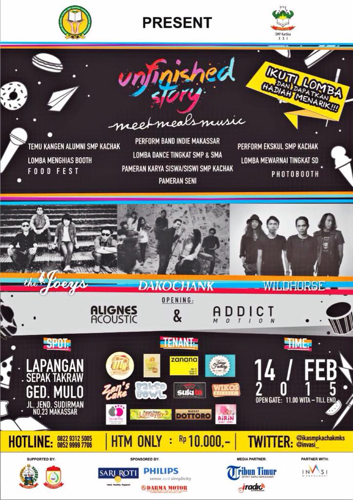 hey! it's tonite... meet, meals and music! with <a href="/thejoeysband/">The joeys Makassar</a> <a href="/Dakochank/">Dakochank Music</a> and <a href="/wildhorsewild/">wildhorse</a> #UnfinishedStory