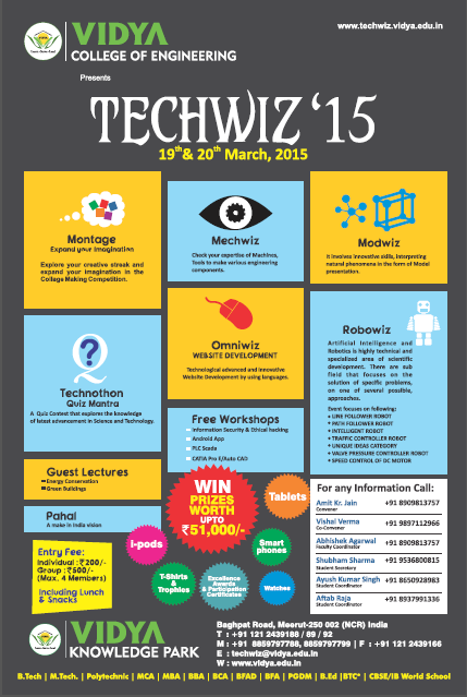 techwiz15's tweet image. A Event for all Geeks out there..
Show your talent and win exciting prizes like Tablets,iPOD, Smart Phones,etc.