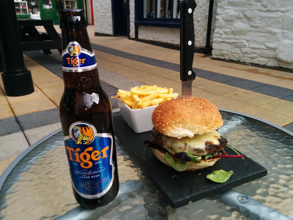 New Beer of the Week, Tiger at £2.80 a bottle. Spoil yourself today whilst the sun lasts with burger and beer for £9