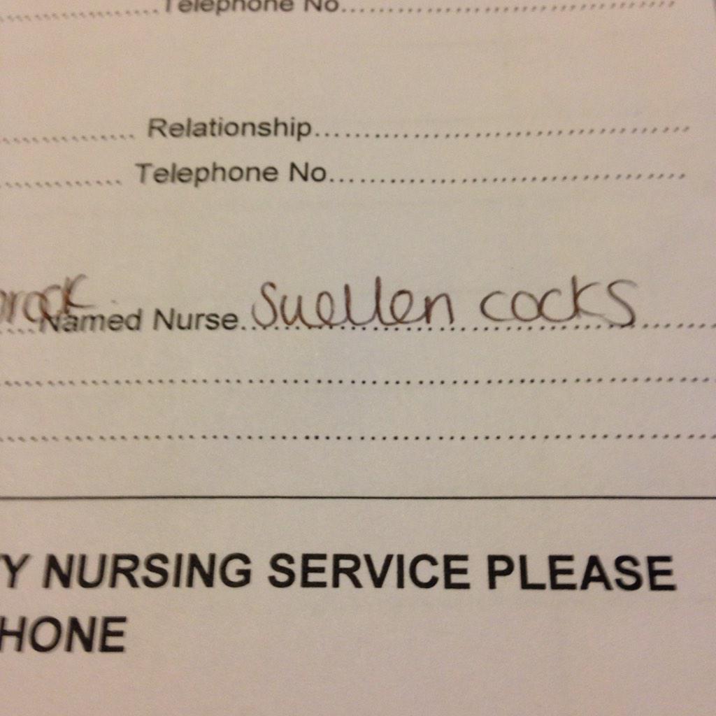 markscimitar's tweet image. Is it just me that read this nurses name completely wrong??