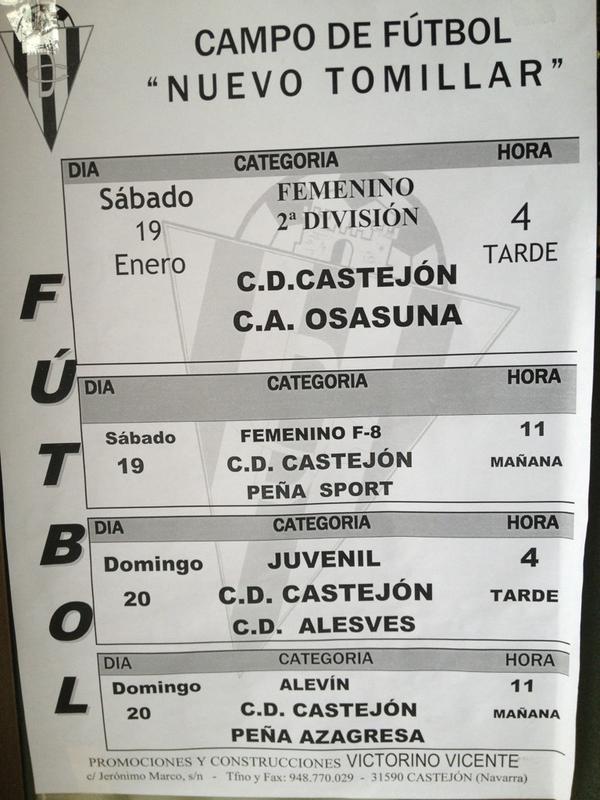 Partidos de este fin de semana en el nuevo Tomillar,mucha suerte para todos los equipos de la villa ferroviaria.