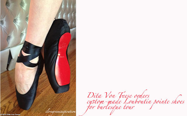 MissRubyMoon's tweet photo. Dita's Louboutin pointe shoes... Could I be any more jealous? http://t.co/bpf3v2Ix
