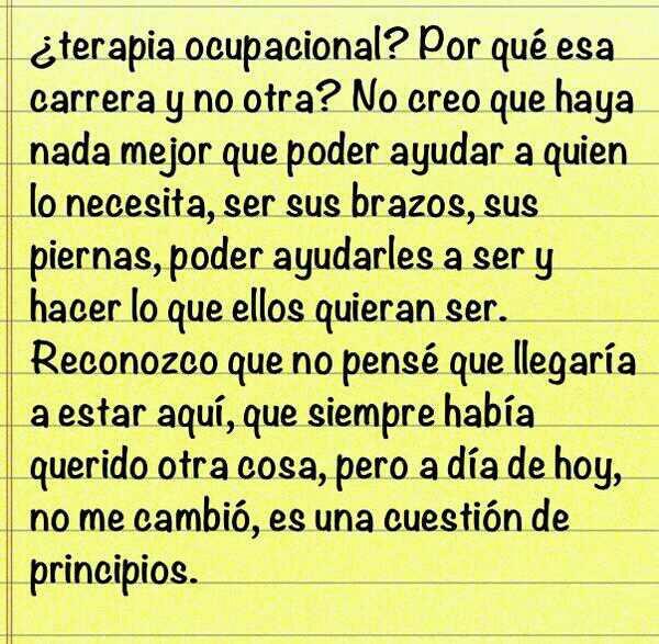 OCUPATERAPIA's tweet photo. Por qué Ser Terapeuta Ocupacional "PQ se centra en las personas y no en las patologías" http://t.co/Ml0o9l9IYw /via @TOsEnfurecidos