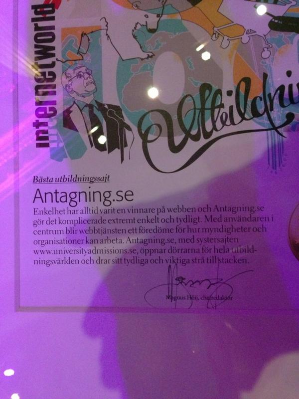 Motiveringen till varför Antagning.se är Sveriges bästa sajt inom området utbildning. #valtechsweden