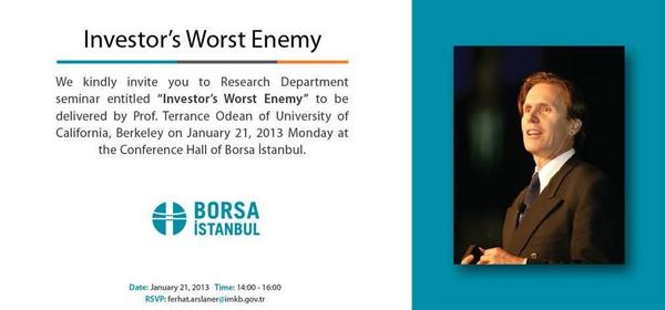Prof. Terrance Odean (UC, Berkeley) konferansına davetlisiniz! #terrance #davranışsalfinans