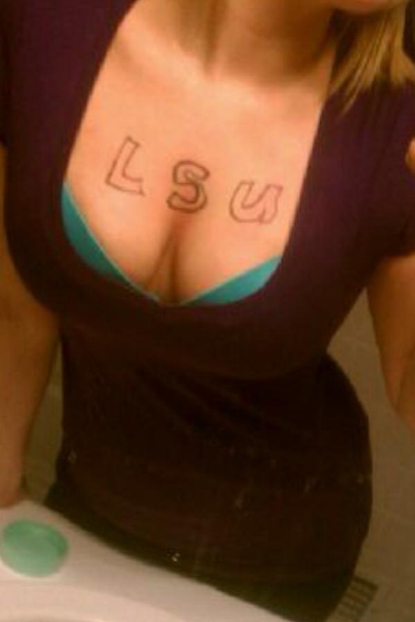 BayouBoobs's tweet photo. Here's our next submission. Never be the first to fall asleep drunk. #LSUboobs and again thanks to our emailer! http://t.co/VfXnn1VF