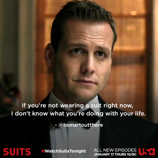 SuitsPeacock's tweet photo. Who is Suiting Up RIGHT NOW with @bsmartoutthere? #WatchSuitsTonight http://t.co/V0Fa6dzR