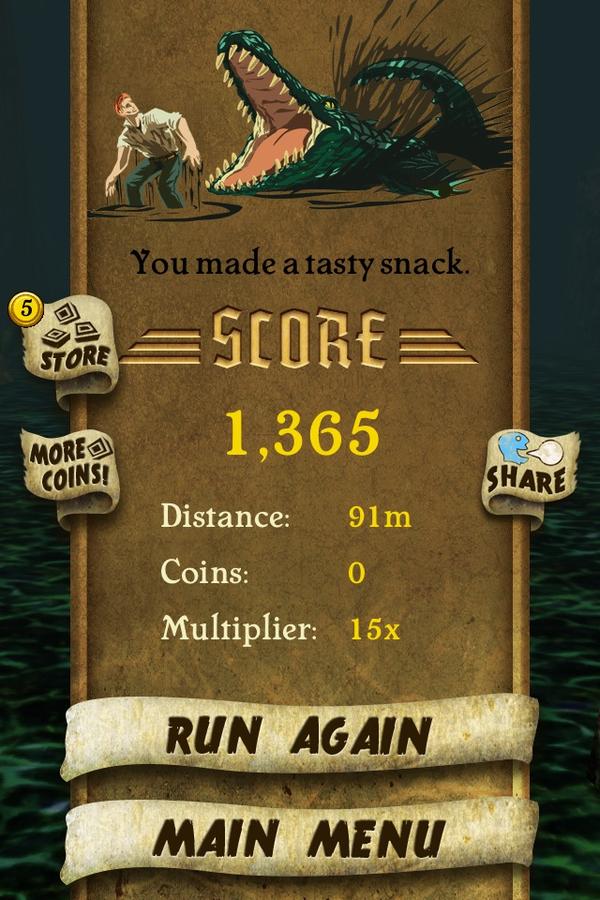 staceykimberlin's tweet photo. I got 1,365 points while escaping from demon monkeys. Beat that! http://t.co/hFAjduvu #TempleRun http://t.co/aJeao3il