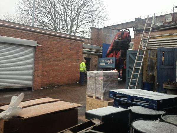 Snowing in Birmingham but isn't stopping our delivery of two new #mazak machines