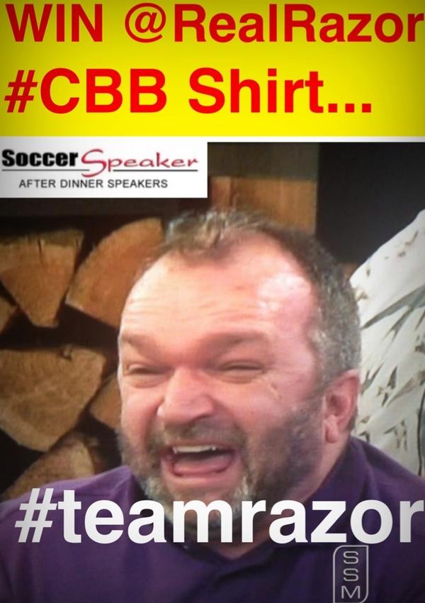 Neil Ruddock (@realrazor) on Twitter photo Competition time!!! Win signed shirt worn by Razor in #CBB house.
Simply follow <a href="/RealRazor/">Neil Ruddock</a> & retweet #Teamrazor Competition time!!! Win signed shirt worn by Razor in #CBB house.
Simply follow <a href="/RealRazor/">Neil Ruddock</a> & retweet #Teamrazor