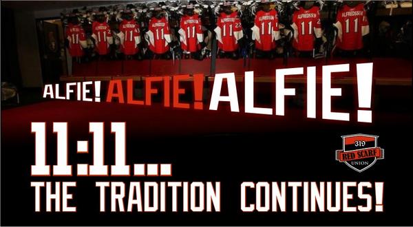 redscarfunion's tweet photo. REMEMBER #SENS FANS... HOME OPENER JANUARY 21st... THE TRADITION CONTINUES! #alfie #legend #nhl http://t.co/pFzQ5tlc