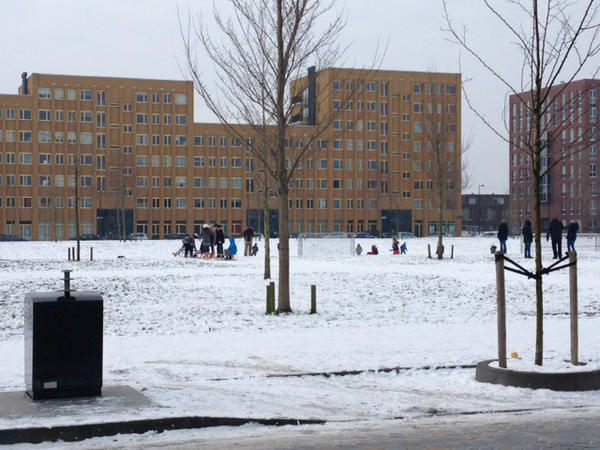 Sneeuwpret op IJburg