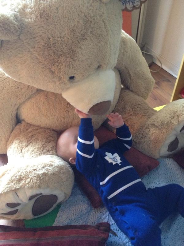 Ash__Martin's tweet photo. @MapleLeafs Our version of Carleton the Bear! #leafsnation http://t.co/7pAhOjTS