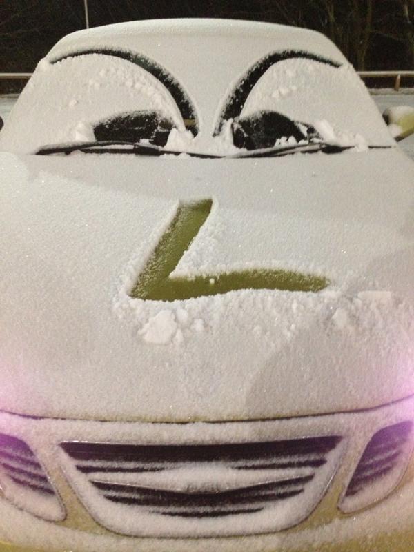 JacquiPybus's tweet image. Couldn't resist #snowcar :-)