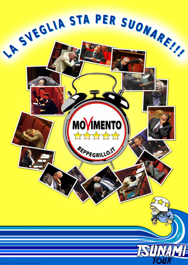 MatteoCursio's tweet photo. La sveglia sta per suonare!!! #tsunamitour #M5S @beppe_grillo http://t.co/GxeCNysy