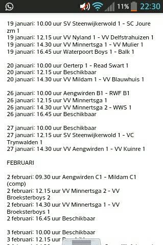 Programma voor morgen en zondag :