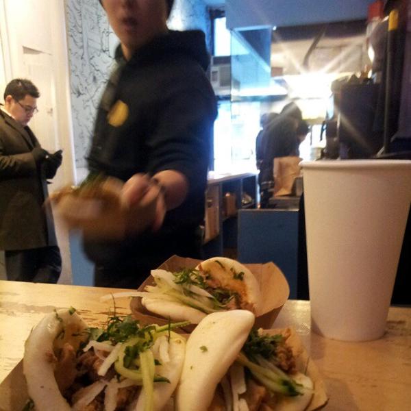 New Mala Chicken + Char Siu Baos. Fresh made warm soymilk. Tungsten offsite Baohaus strategy meeting. <a href="/mreddiehuang/">Eddie Huang</a>