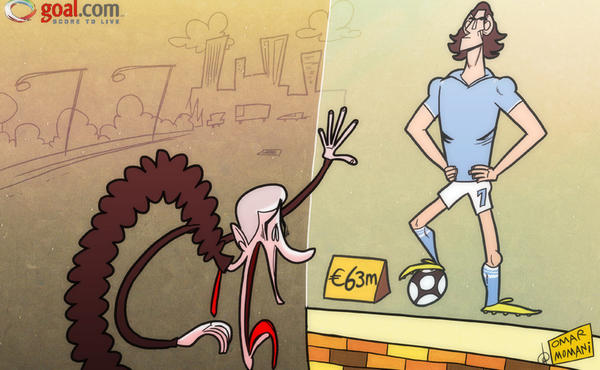 Detective82's tweet photo. Wenger's reaction to Napoli's price tag for Edinson Cavani. (Great Cartoon Via @omomani) 
 #Arsenal #Napoil http://t.co/dQjeNqtl