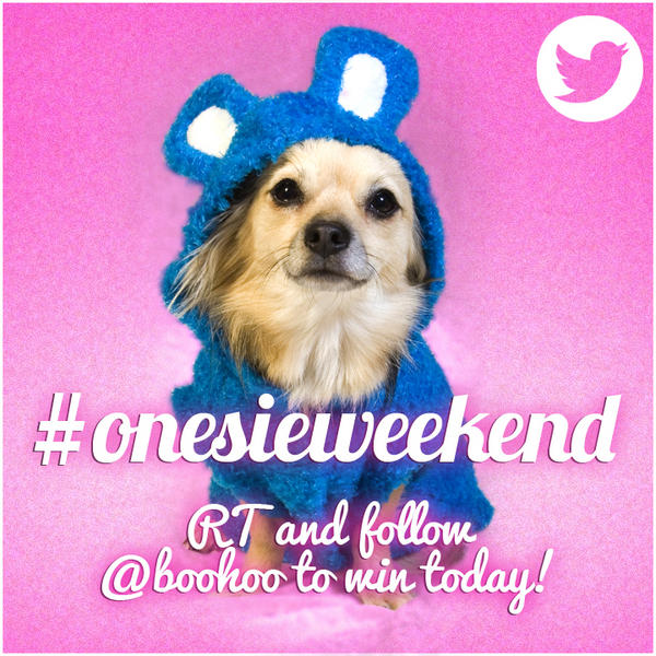 boohoo's tweet photo. We’re keeping warm this weekend with #Onesieweekend! RT + follow to WIN a onesie today!! http://t.co/4xPjJOju