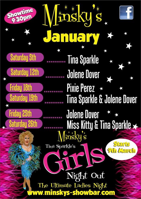 MinskysShowbar's tweet photo. January's acts are as follows. @TinaSparkle_ @pixieperez @jolenedover  and Miss Kitty. See you there. http://t.co/4QcSVHWk
