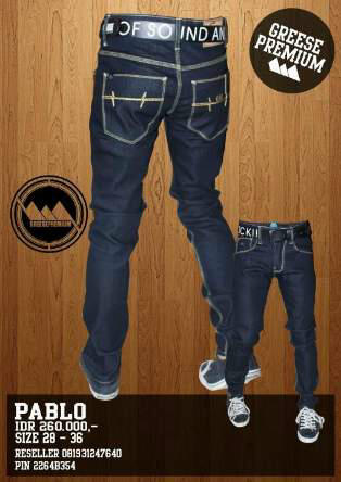 Greese "Pablo" Denim IDR 260rb for order: 08561838353/pin:21594170