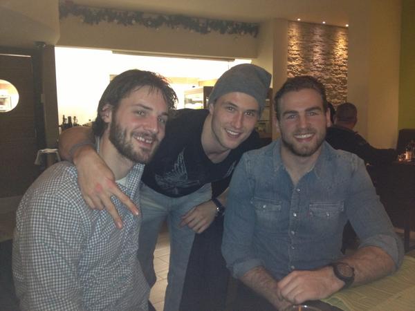 jay_janus's tweet photo. Great diner with my old teammates from Erie #beauties  #KHL #SlovanBratislava #GoOtters http://t.co/6xJjPrOD