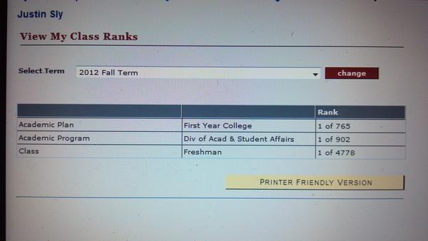JSly12's tweet image. Feels good to be number 1. #classrank